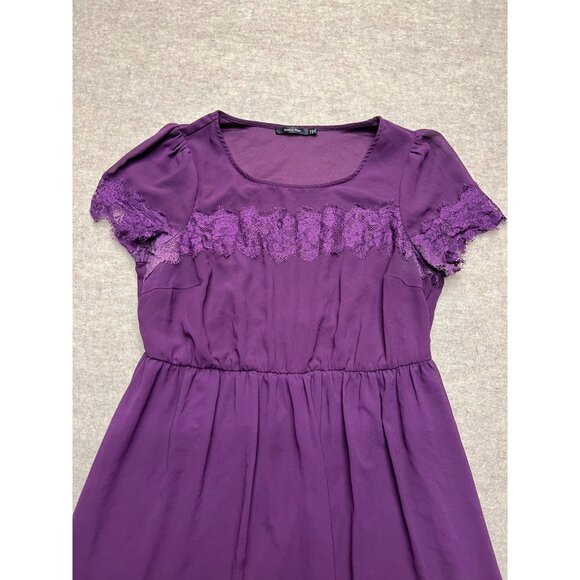 Doe & Rae Purple Short Sleeve With Lace Trim Mini Dress Size 1X - Picture 2 of 10